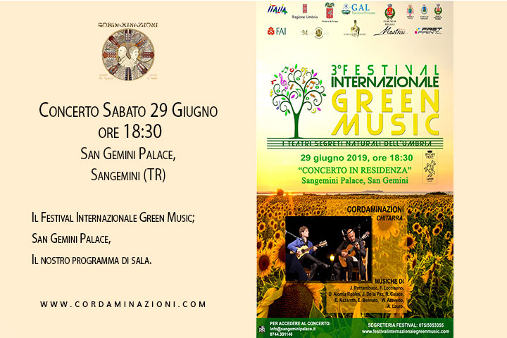 Concerto a Sangemini del duo cordaminazioni (Luca Fabrizio e Marcello De Carolis) nell'ambito del Festival Internazionale Green Music