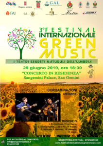 Cordaminazioni in concerto a San Gemini per il Green Music con Chitarra classica chitarra battente mandolino mandola cuatro charango e cavaquinho