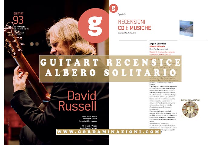 Recensione Guitart su Albero Solitario - ricordo della grande pittrice lucana Maria Padula per chitarra battente e chitarra classica composto dal maestro Angelo Gilardino