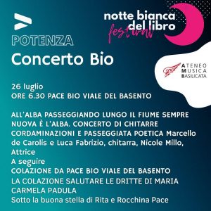 Concerto all'alba a Potenza di Luca Fabrizio e Marcello De Carolis per la notte bianca del libro